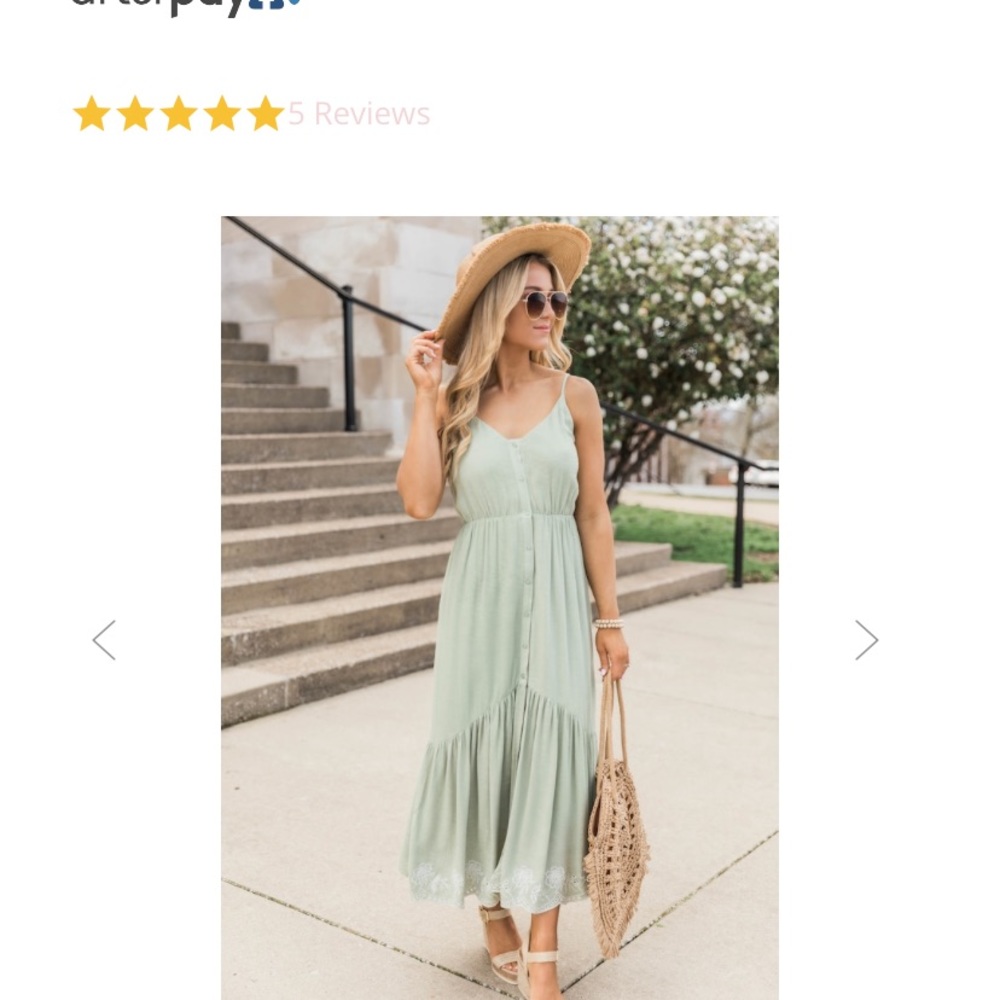 NWT Green button up midi dress